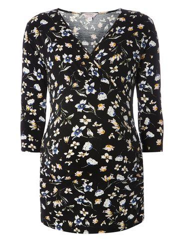 Dorothy Perkins *materity Multi Coloured Ditsy Floral Print Ruched Top