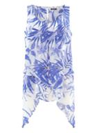 Dorothy Perkins *roman Originals Blue Tropical Print Asymmetric Top