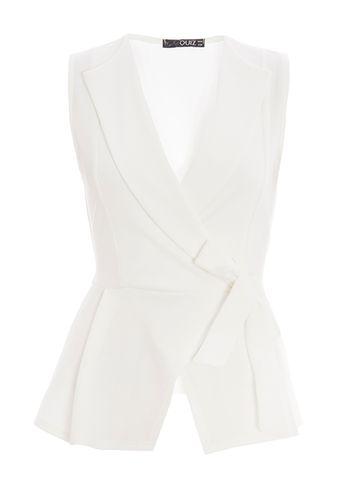 Dorothy Perkins *quiz Cream Waistcoat Top
