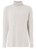 Dorothy Perkins *tall Grey Roll Neck Cut And Sew Top