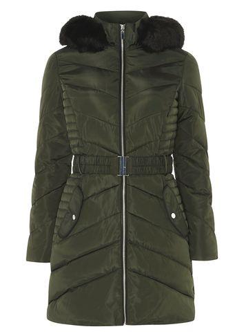 Dorothy Perkins Khaki Belt Padded Jacket