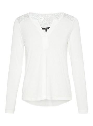 *vero Moda White Lace Long Sleeve Blouse