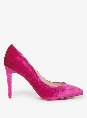 Dorothy Perkins Magenta Velvet 'evie' Court Shoes