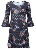 *izabel London Black Floral And Polka Dot Print Dress