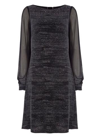 *roman Originals Silver Chiffon Sleeve Shift Dress