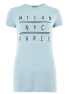 Dorothy Perkins Blue Milan Longline Tee