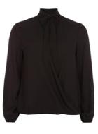 Dorothy Perkins Petite Black Wrap Blouse