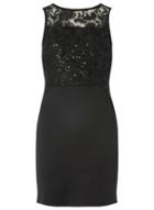 Dorothy Perkins Black Sequin Lace Top Bodycon Dress
