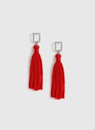 Dorothy Perkins Red Silk Tassel Drop Earrings