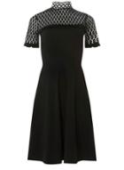 Dorothy Perkins *tall Black Geometric Lace Skater Dress