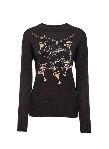 Dorothy Perkins Black Christmas Spirits Jumper
