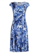 Dorothy Perkins *roman Originals Blue Tropical Print Fit And Flare Dress