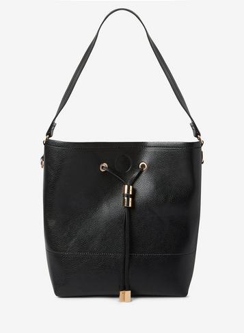 Dorothy Perkins Black Pull Front Hobo Bag