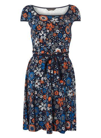 Dorothy Perkins Blue Embroidered Print Dress