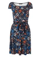 Dorothy Perkins Blue Embroidered Print Dress