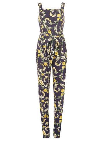 Dorothy Perkins *tall Navy Floral Print Jumpsuit