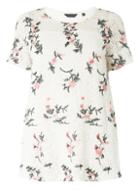 Dorothy Perkins Dp Curve Ivory Embroidered Lace T-shirt