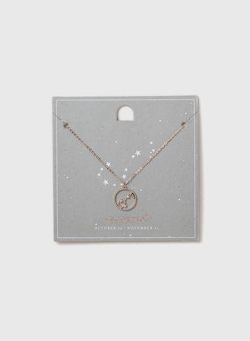 Dorothy Perkins Rose Gold Look Scorpio Horoscope Necklace
