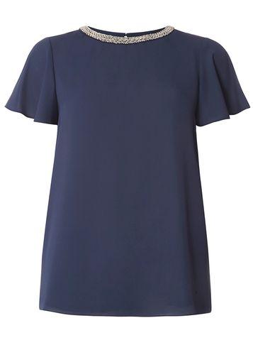 Dorothy Perkins Navy Embellished T-shirt