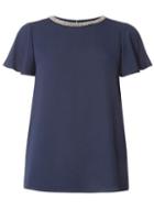Dorothy Perkins Navy Embellished T-shirt