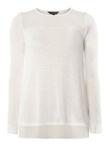 Dorothy Perkins Ivory Chiffon Yoke Wrap Back Top