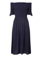 Dorothy Perkins Navy Shirred Bardot Midi Dress