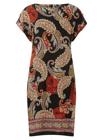 Dorothy Perkins *tall Terracotta Paisley Print Shift Dress