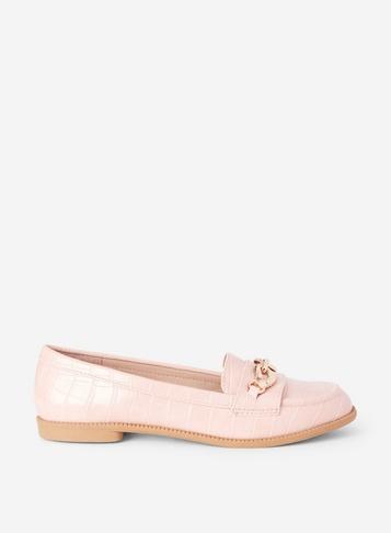 Dorothy Perkins Blush Crocodile Design Lenka Loafers