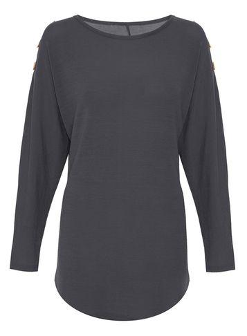 Dorothy Perkins *quiz Charcoal Grey Eyelet Knitted Top