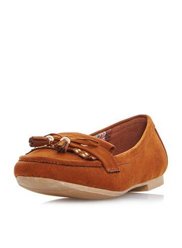 Dorothy Perkins *head Over Heels By Dune Tan Gala Flat Shoes