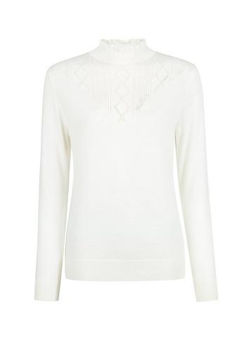 Dorothy Perkins Ivory Pointelle Ruffle Jumper