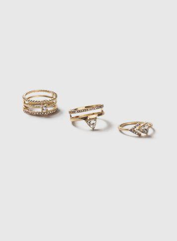 Dorothy Perkins Rhinestone Stacking Ring Pack