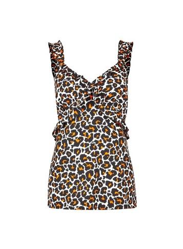 Dorothy Perkins Multi Colour Leopard Print Ruffle Detail Sleeveless Top