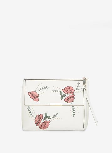 Dorothy Perkins White Embroidered Cross Body Bag