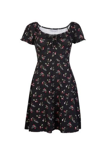 Dorothy Perkins Petite Black Ditsy Print Gypsy Dress