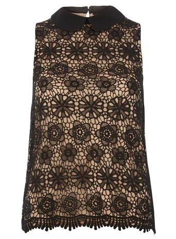 Dorothy Perkins Black And Stone Lace Top