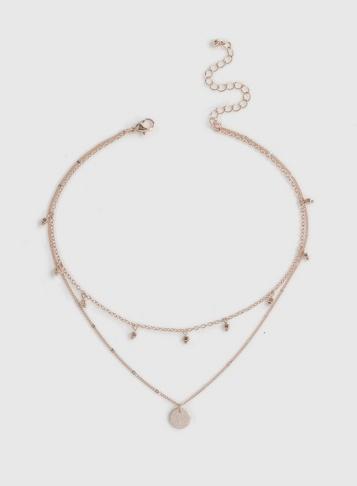 Dorothy Perkins Rose Gold Sandblast Choker Necklace
