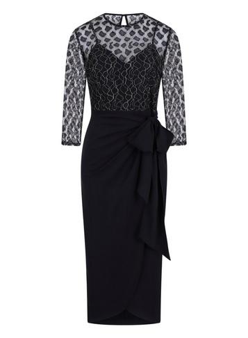 *little Mistress Black Lace Midi Dress