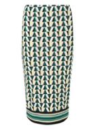 Dorothy Perkins Green And Ivory Striped Hem Pencil Skirt