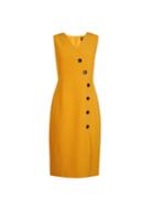 Dorothy Perkins Yellow V-neck Button Dress