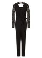 *little Mistress Black Wrap Sequin Jumpsuit