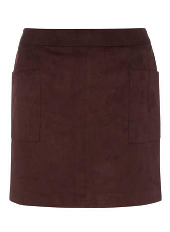 Dorothy Perkins Raisin Suedette Patch Pocket Mini Skirt