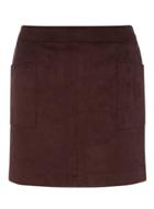 Dorothy Perkins Raisin Suedette Patch Pocket Mini Skirt