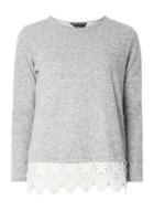 Dorothy Perkins Grey Lace Hem Jersey Knitted Top