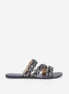 Dorothy Perkins Wide Fit Black Flora Snake Print Sandals