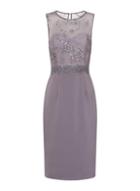 Dorothy Perkins *little Mistress Purple Floral Embroidered Bodycon Dress