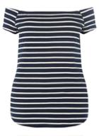 Dorothy Perkins Dp Curve Multi Coloured Striped Jersey Bardot Top