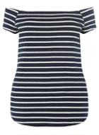 Dorothy Perkins Dp Curve Multi Coloured Striped Jersey Bardot Top