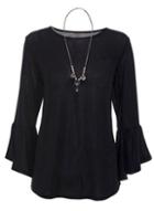 Dorothy Perkins *quiz Black Brillo Frill Top