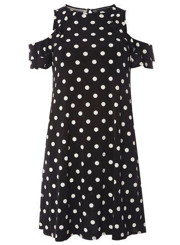 Dorothy Perkins Black Spot Print Skater Dress